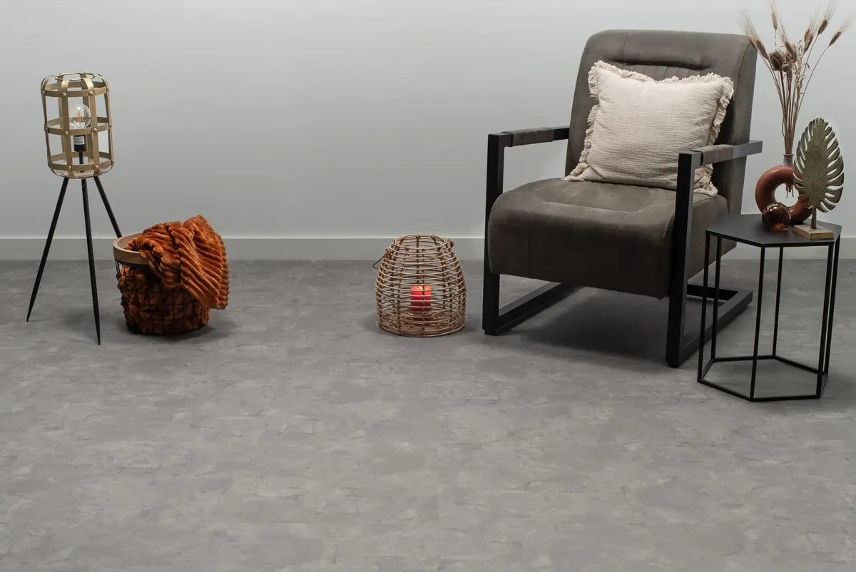 Floer Tegel PVC - Betonlook Grijs