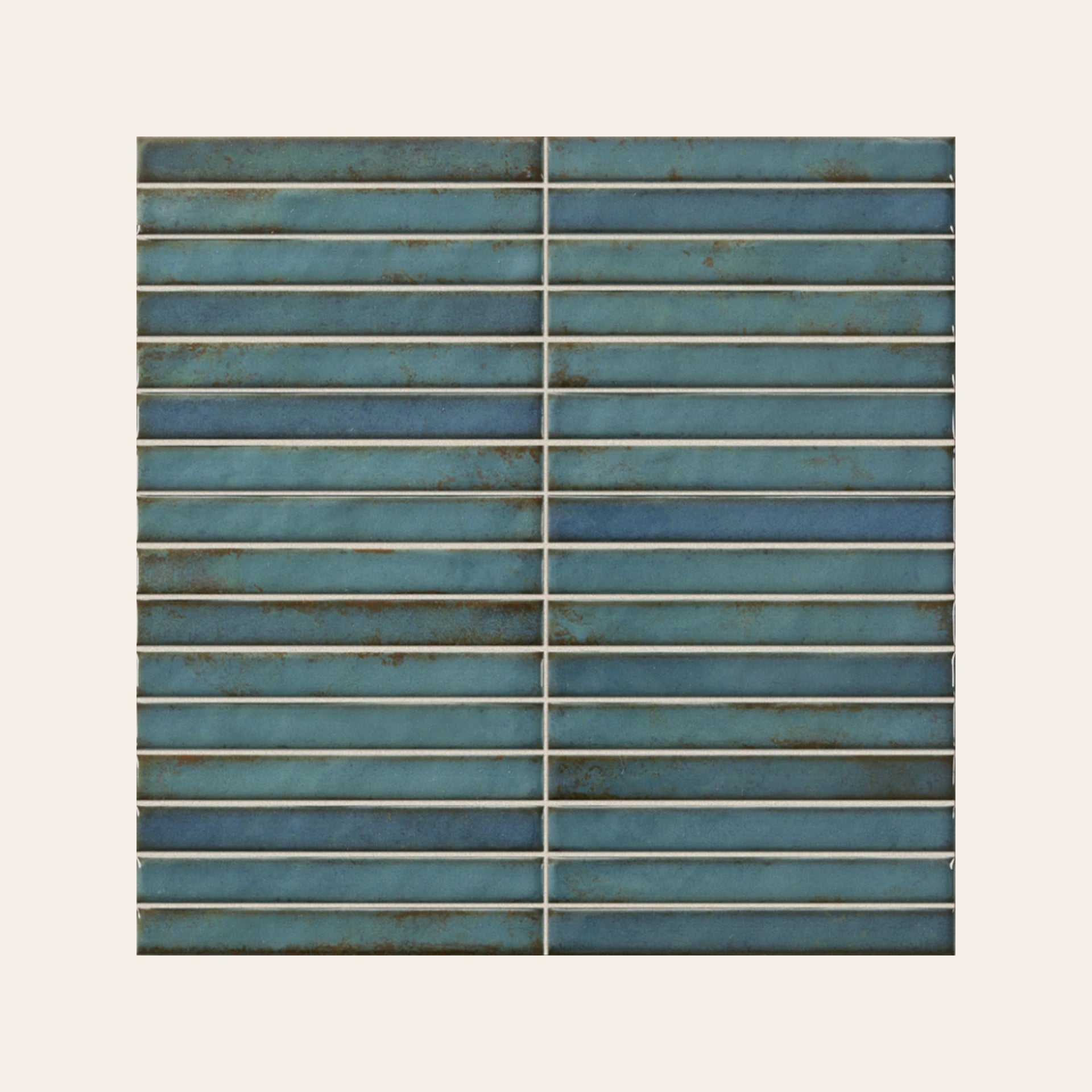 Pencil Raku Turquoise mozaiektegel 35x35cm